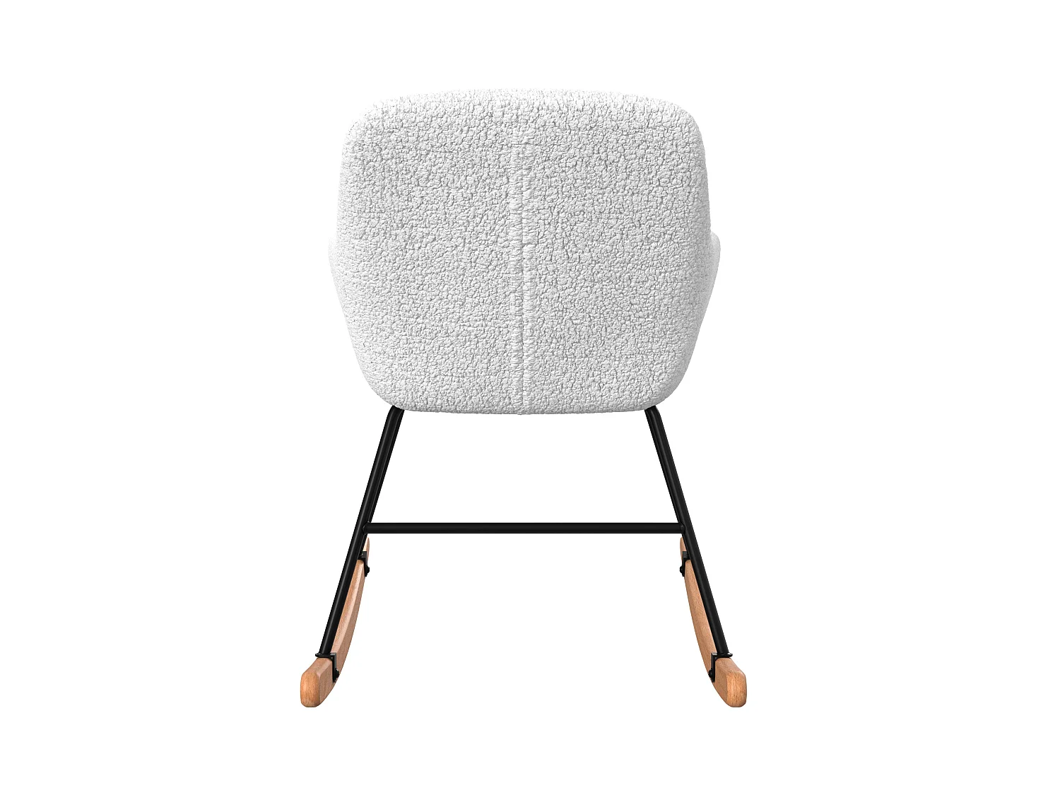 Rocking-chair en tissu bouclé blanc - Isola