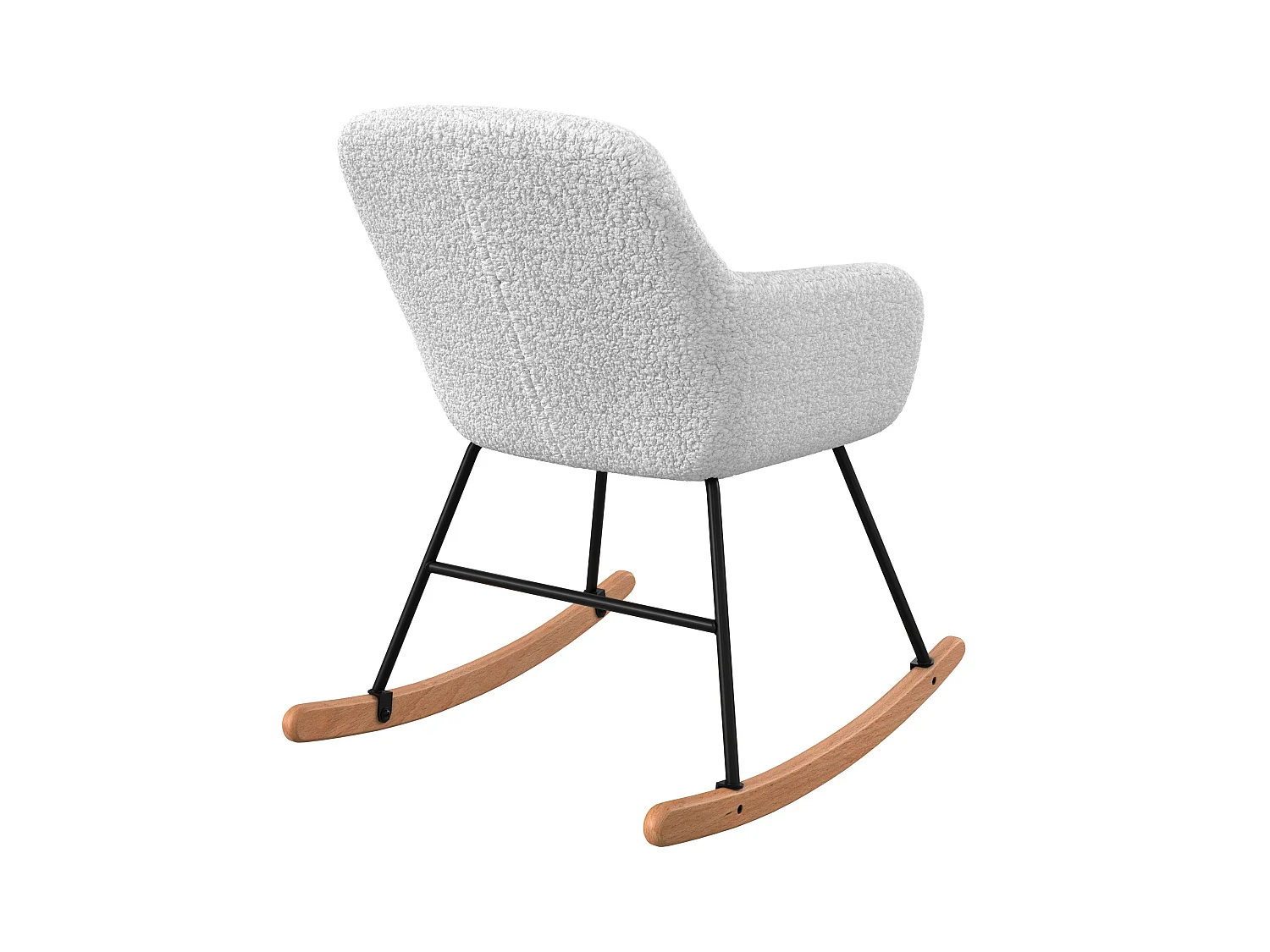 Rocking-chair en tissu bouclé blanc - Isola