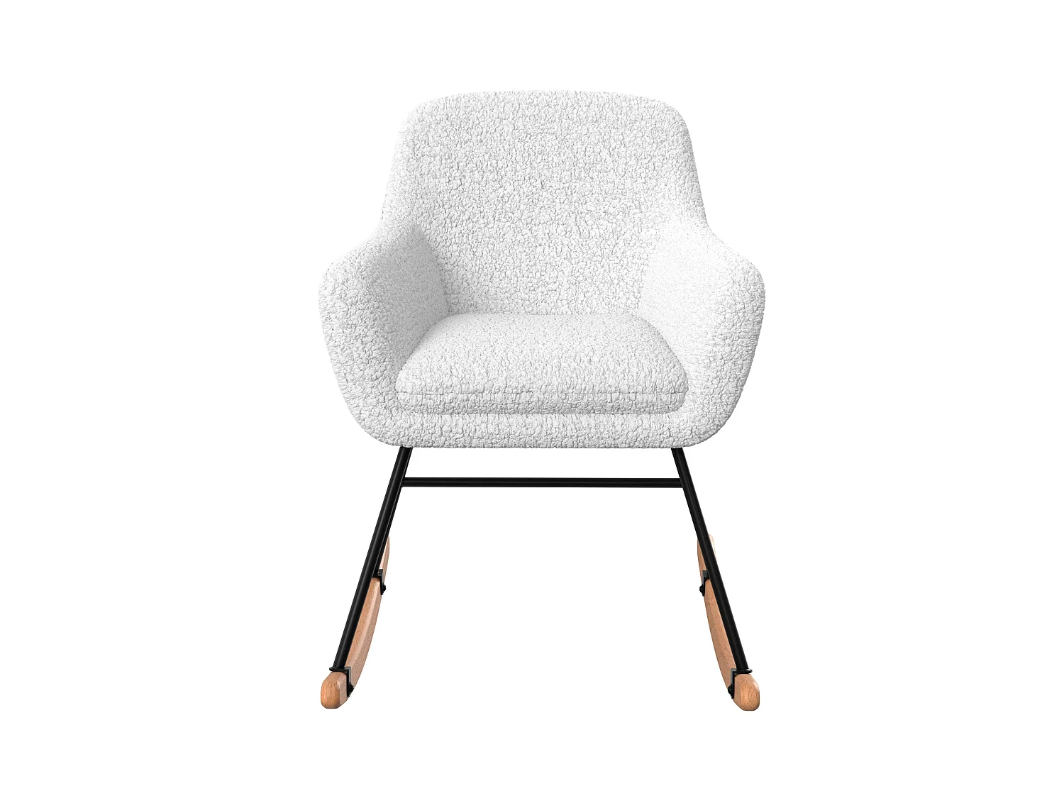 Rocking-chair en tissu bouclé blanc - Isola