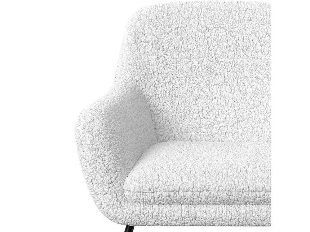 Rocking-chair en tissu bouclé blanc - Isola