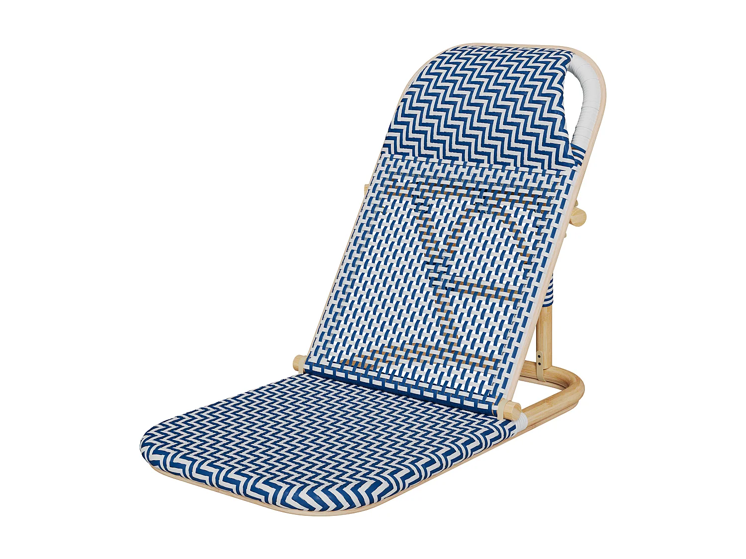 Chaise de plage bleu marine pliable en tissage synthétique - Favignana