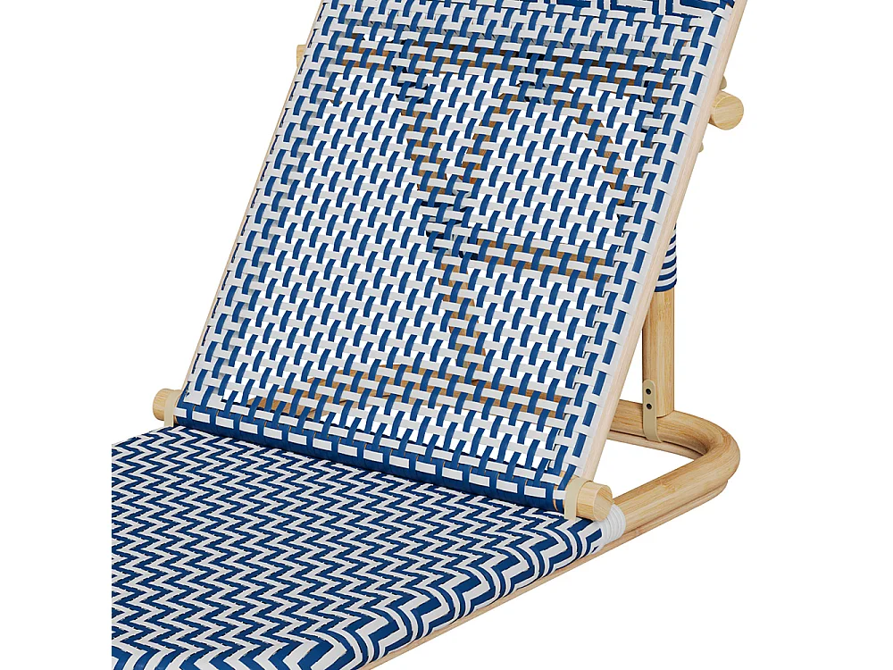 Chaise de plage bleu marine pliable en tissage synthétique - Favignana