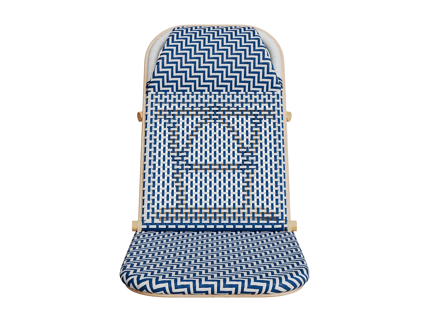 Chaise de plage bleu marine pliable en tissage synthétique - Favignana