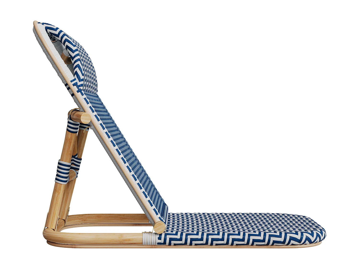 Chaise de plage bleu marine pliable en tissage synthétique - Favignana