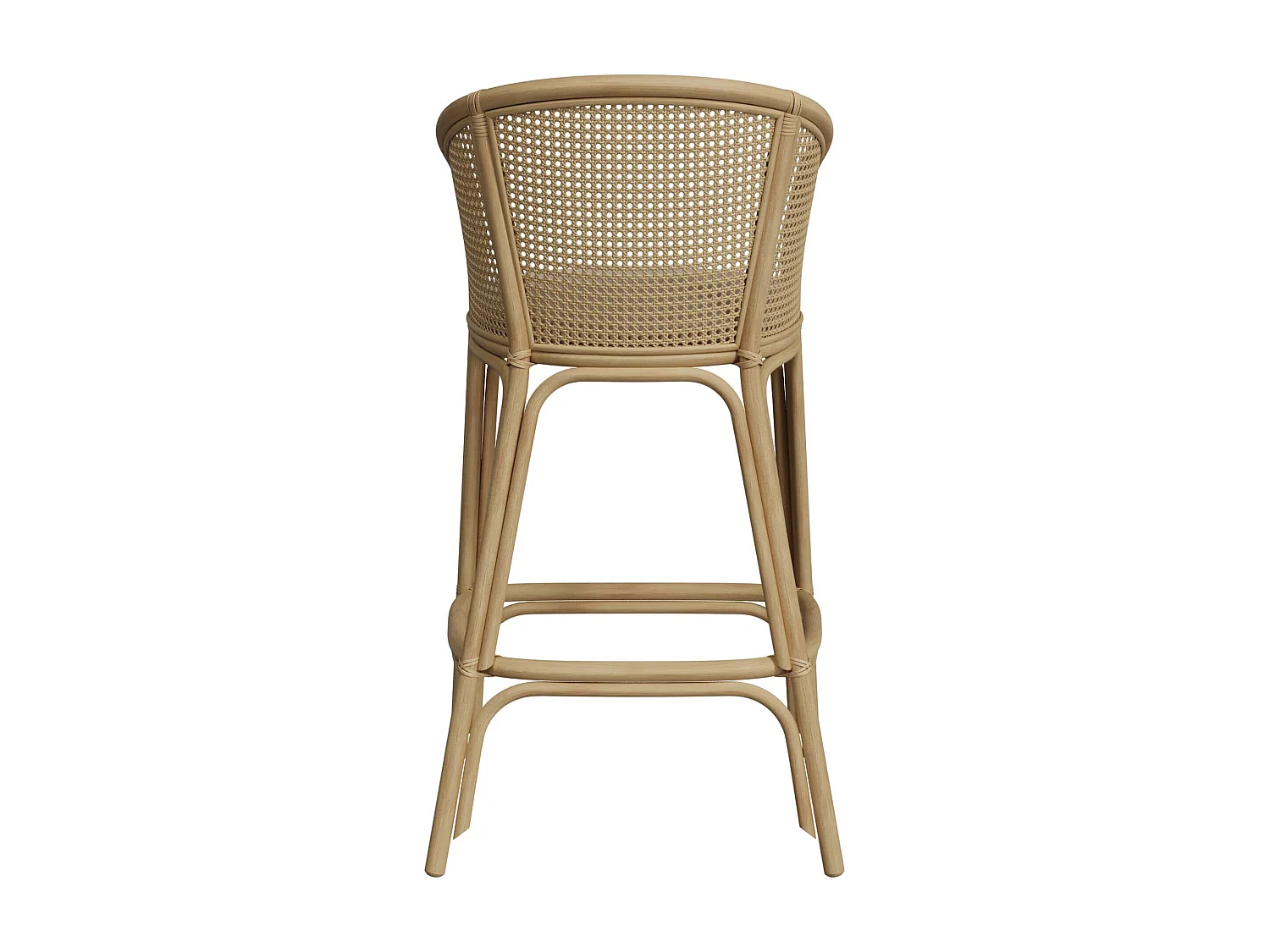 Chaise de bar en rotin et tissu crème 72 cm - Mélana