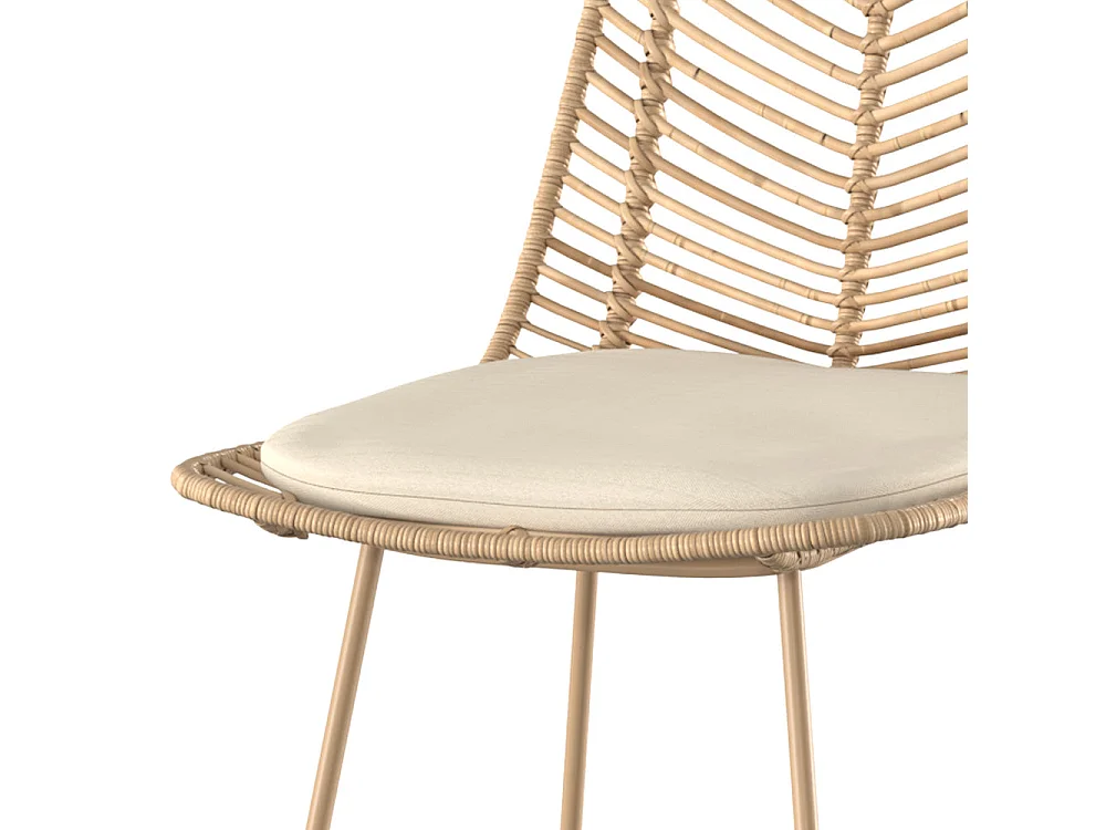 Set di 2 sedie per isola centrale in rattan naturale 66 cm - Tamara