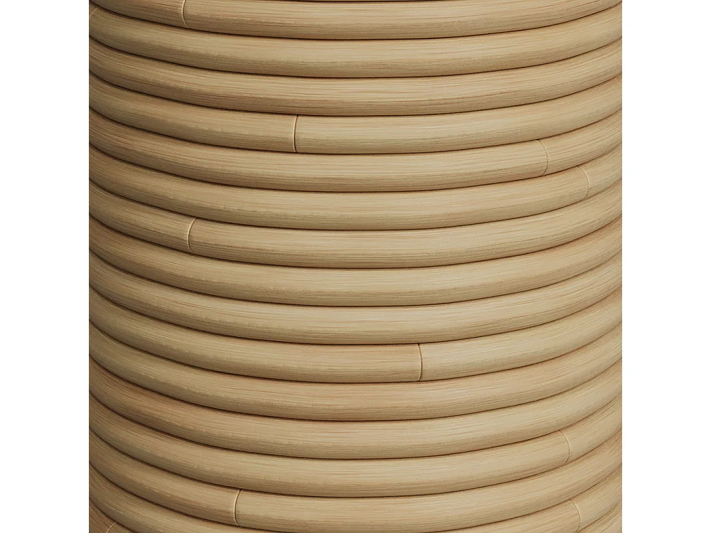 Taburete de mimbre y tela crema H 45 cm - Théa
