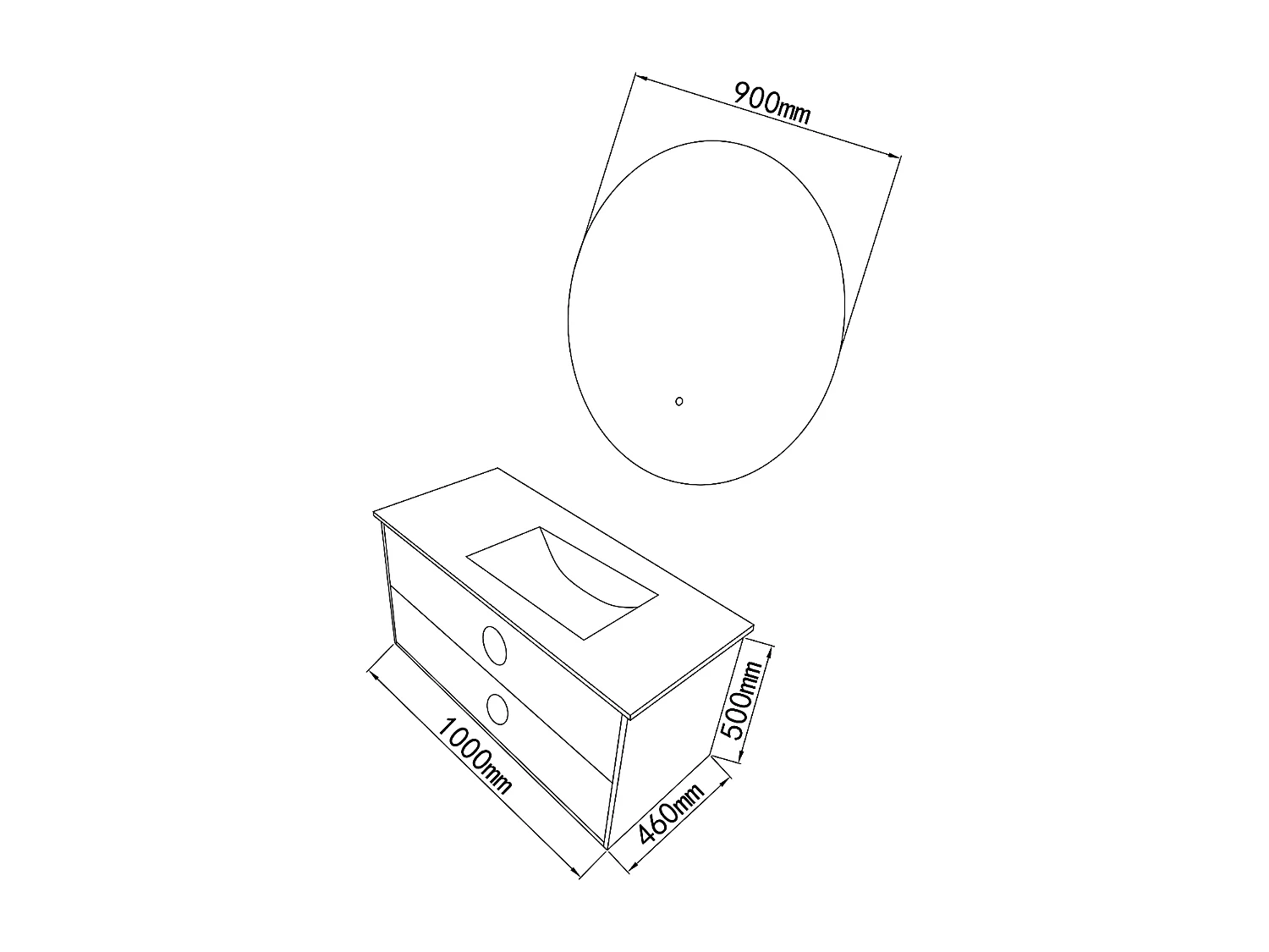 LuxuryBain - Meuble de salle de bain simple vasque 100cm bois et vert avec miroir led