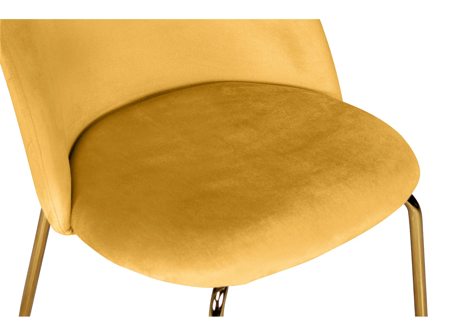 Sedia da pranzo imbottita in velluto giallo senape mod. Nicole (2pz)