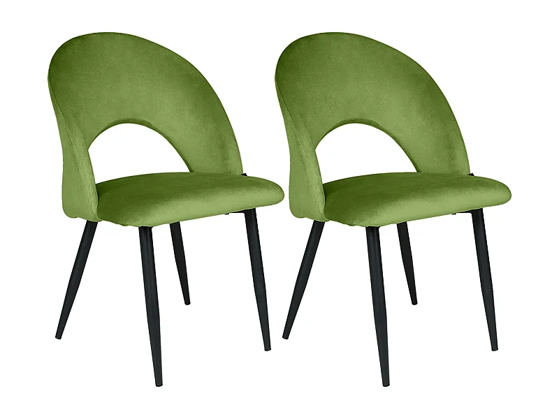 Sedia da pranzo imbottita in velluto verde pistacchio mod. Zoe (2pz)