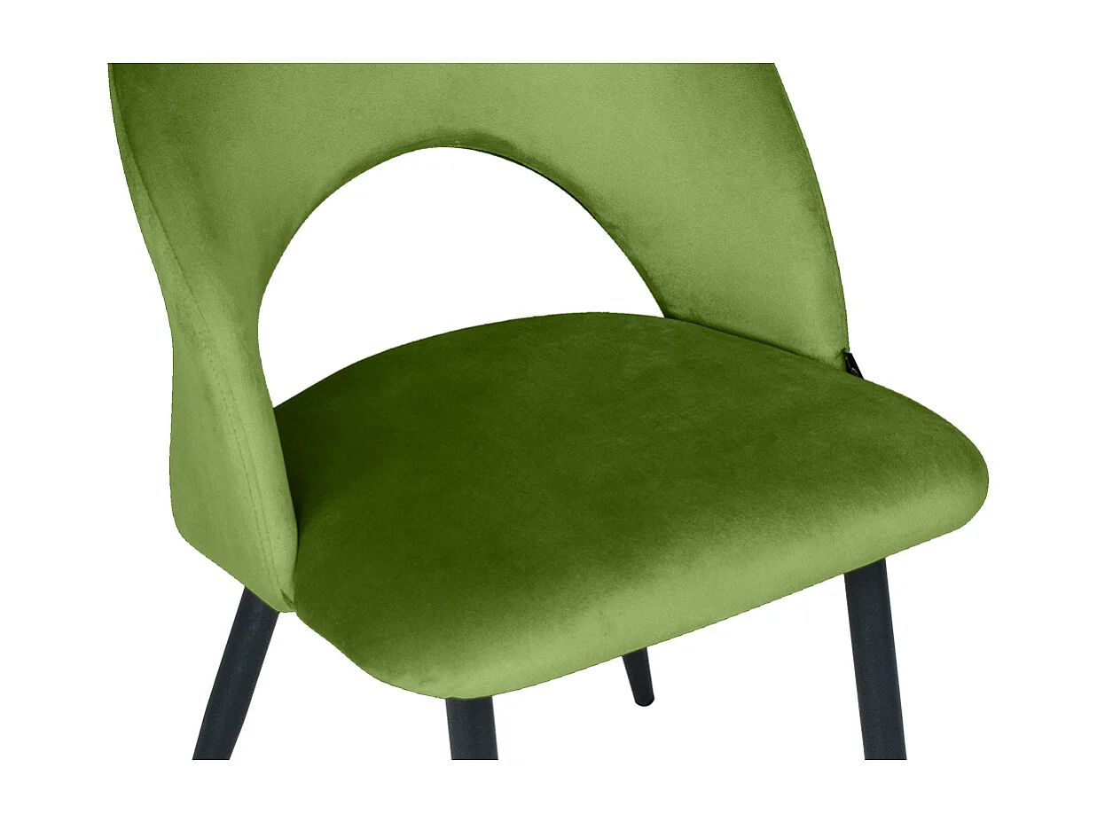 Sedia da pranzo imbottita in velluto verde pistacchio mod. Zoe (2pz)