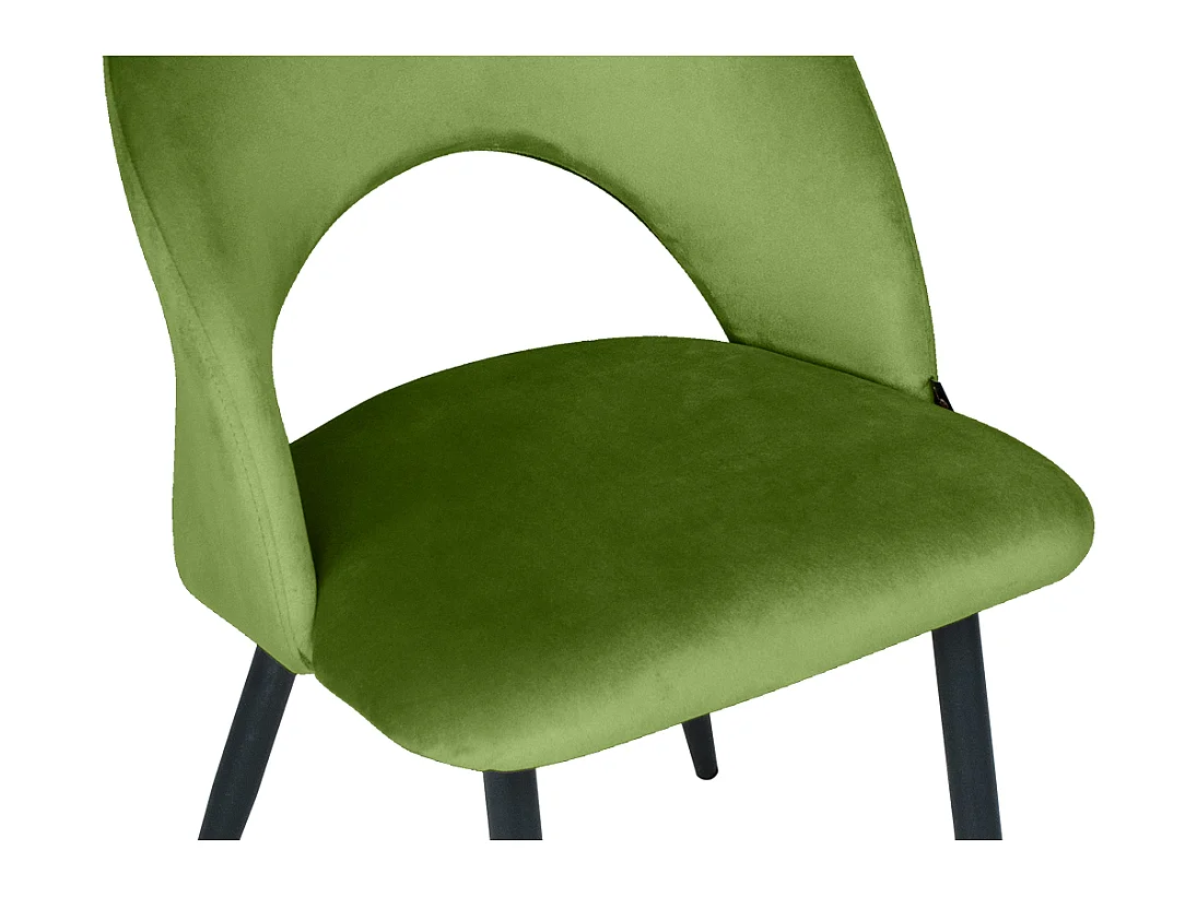 Sedia da pranzo imbottita in velluto verde pistacchio mod. Zoe (2pz)