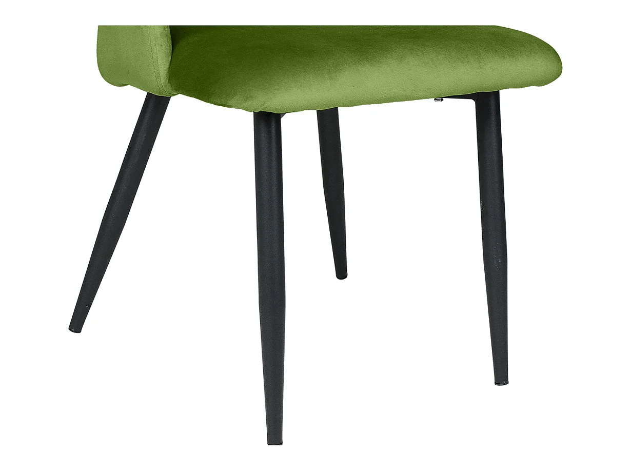 Sedia da pranzo imbottita in velluto verde pistacchio mod. Zoe (2pz)