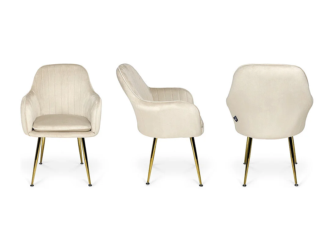 Sedia da pranzo in velluto beige poltroncina vintage mod. Celine