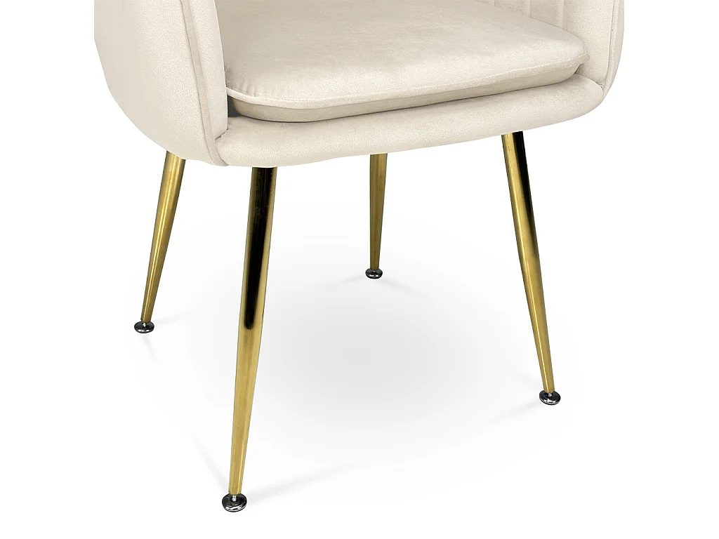 Sedia da pranzo in velluto beige poltroncina vintage mod. Celine