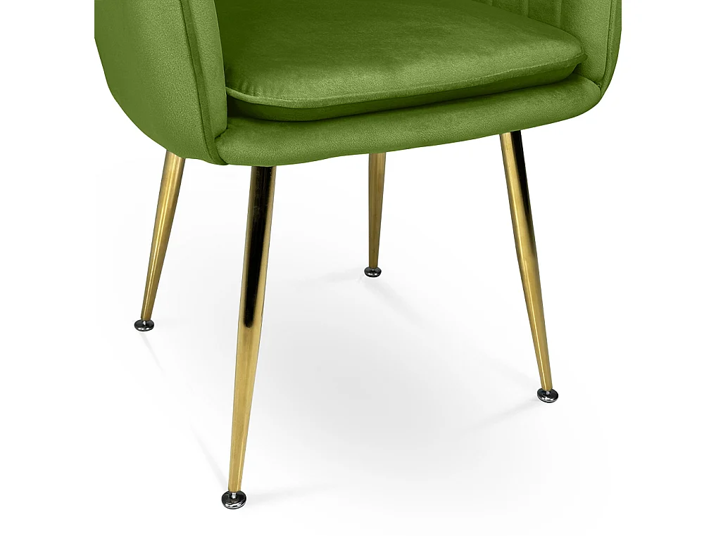 Sedia da pranzo in velluto verde pistacchio poltroncina vintage mod. Celine