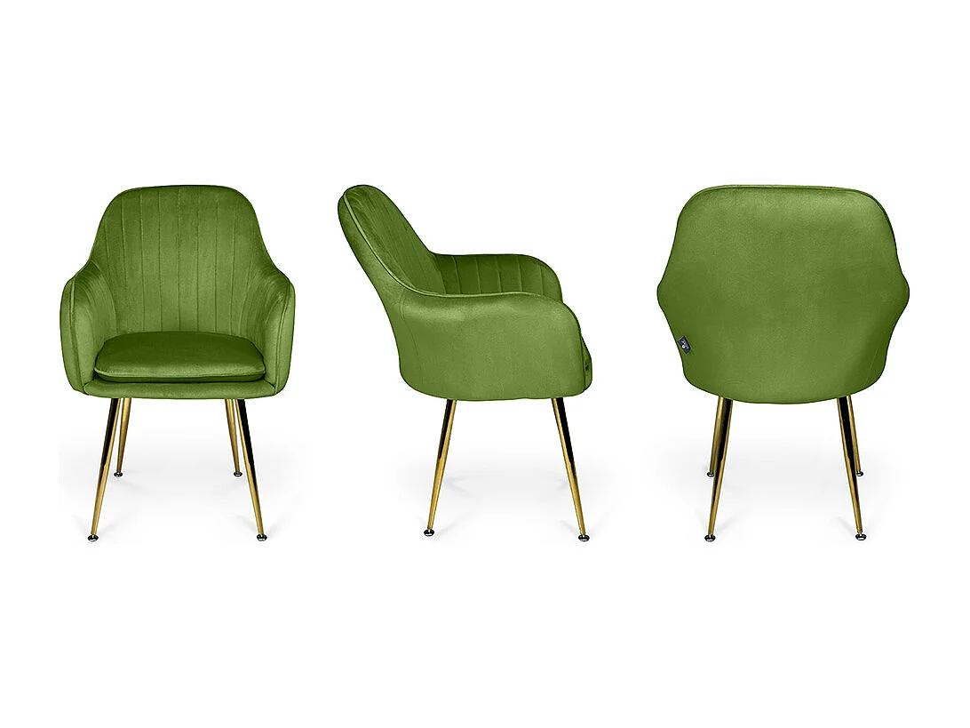 Sedia da pranzo in velluto verde pistacchio poltroncina vintage mod. Celine