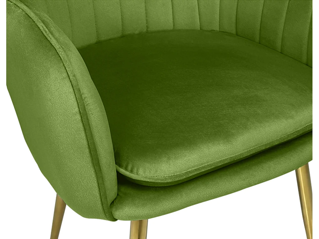 Sedia da pranzo in velluto verde pistacchio poltroncina vintage mod. Celine