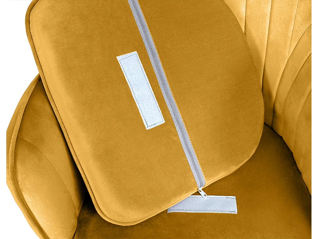 Sedia da pranzo in velluto giallo senape poltroncina vintage mod. Celine