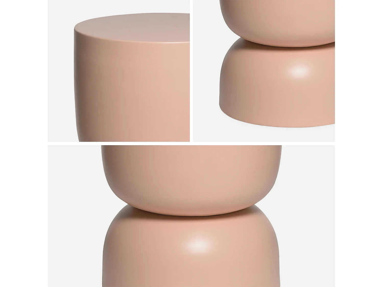 Table d'appoint. bout de canapé. table de chevet en métal. rose. Madi Ø32 x H 42cm