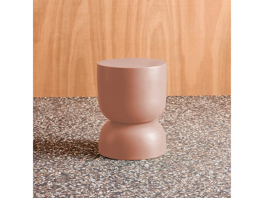 Tavolino, lato divano, comodino metallo, 42cm, nude