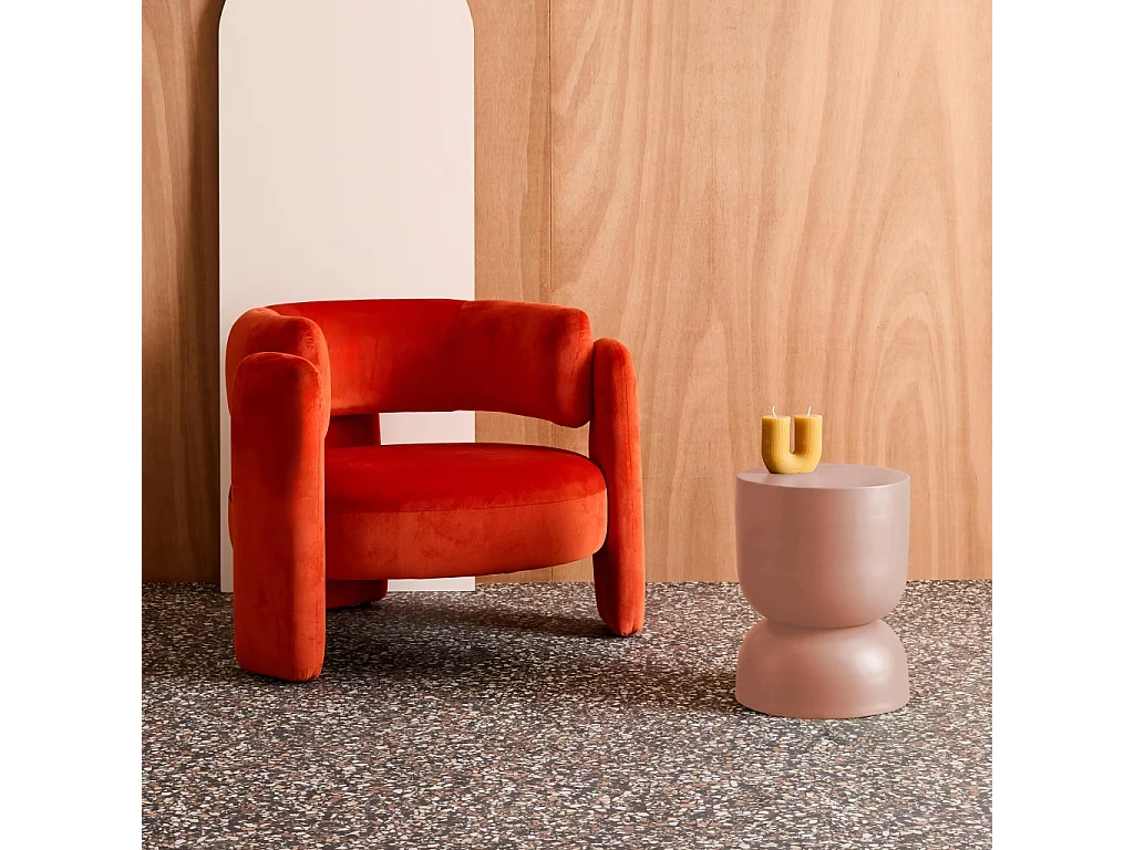 Tavolino, lato divano, comodino metallo, 42cm, nude