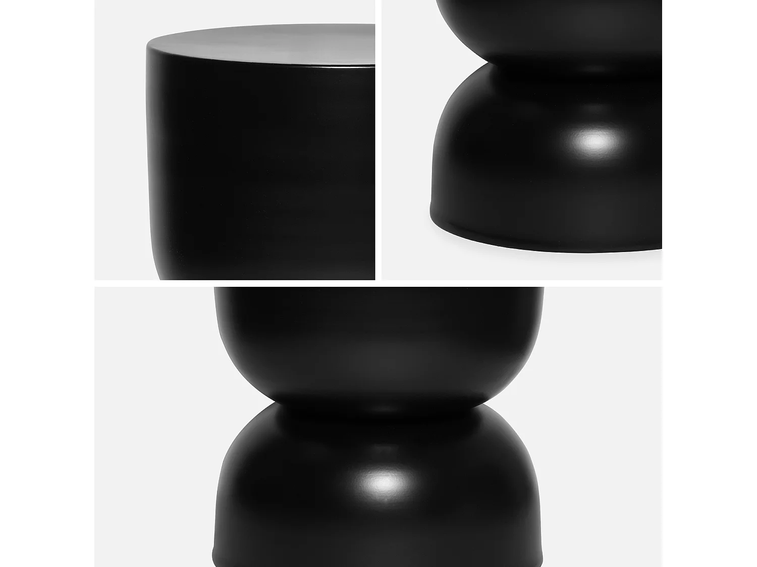 Mesa auxiliar, rincón de sofá, mesita metal ø32 x h42cm negro