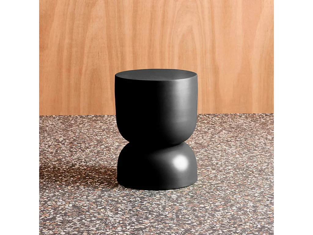 Tavolino, lato divano, comodino metallo, 42cm, nero