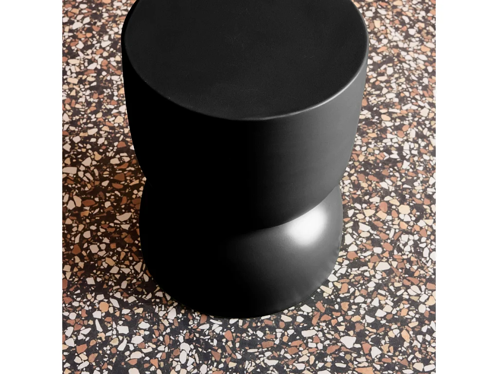 Tavolino, lato divano, comodino metallo, 42cm, nero