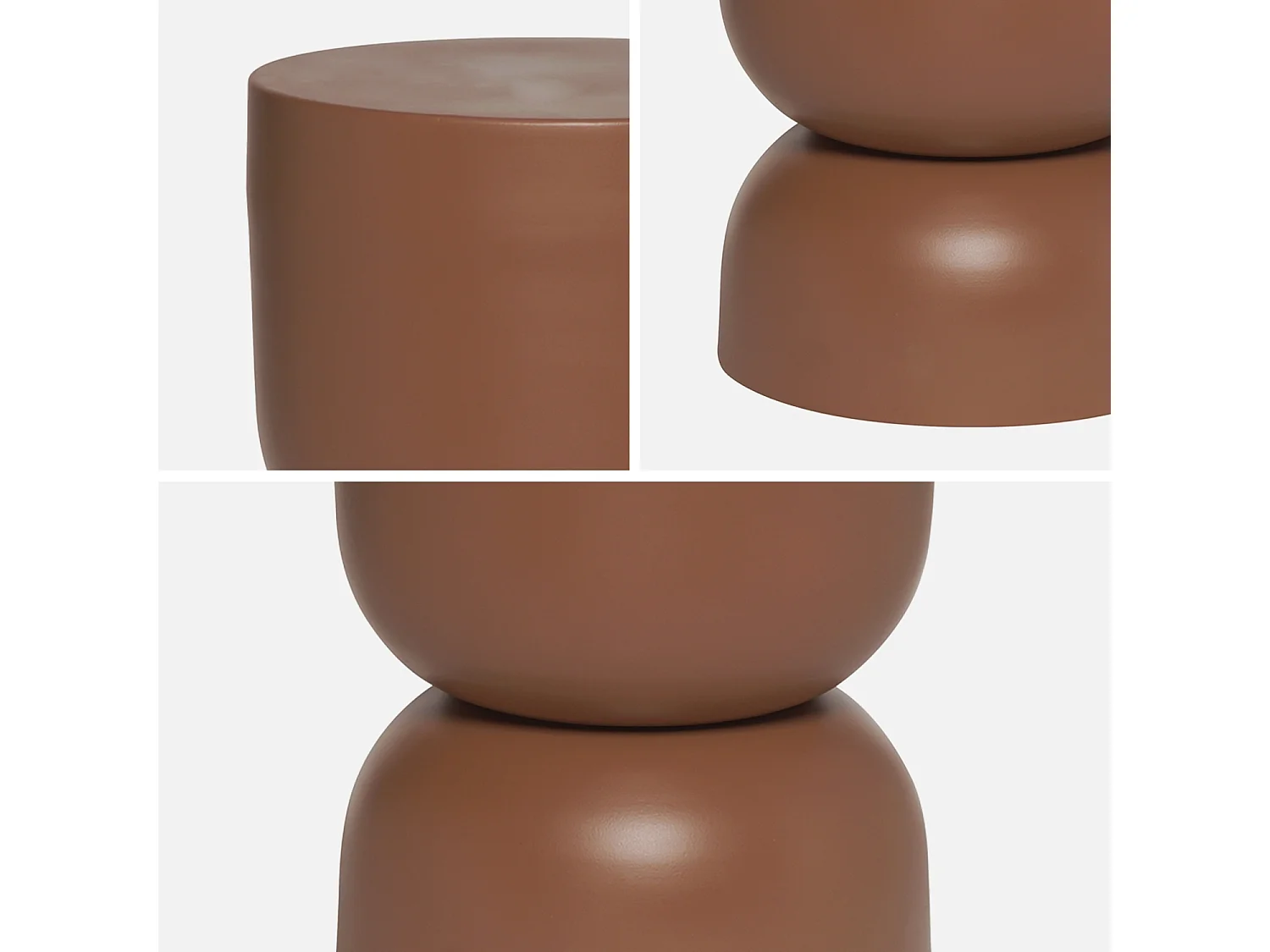 Tavolino, lato divano, comodino metallo, 42cm, terracotta