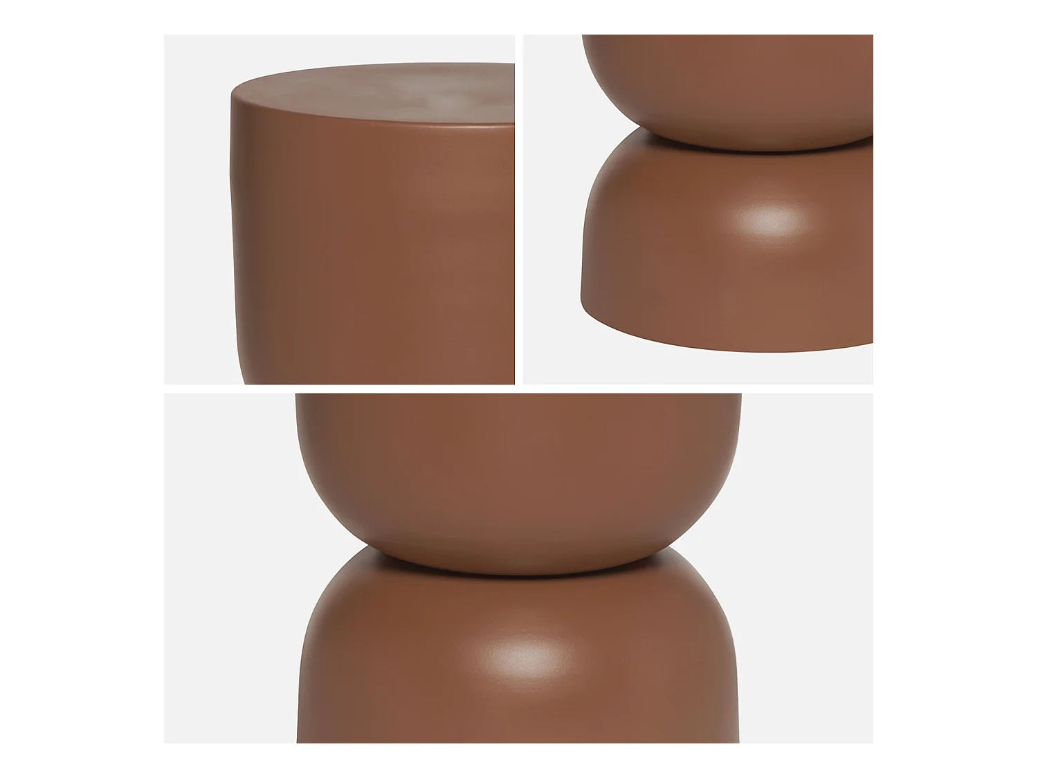 Mesa auxiliar, rincón de sofá, mesita metal ø32 x h42cm terracotta