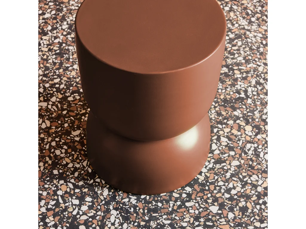 Mesa auxiliar, rincón de sofá, mesita metal ø32 x h42cm terracota