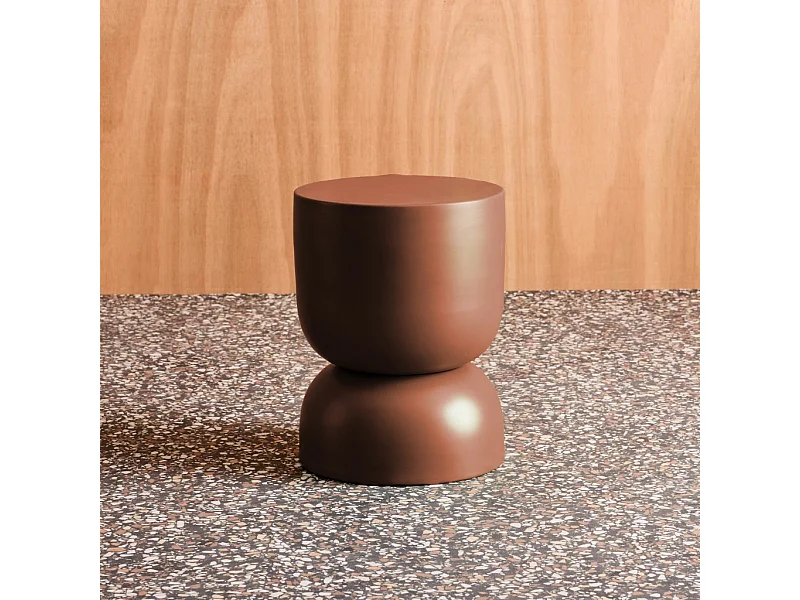 Table d'appoint. bout de canapé. table de chevet en métal. terracotta Madi Ø32 x H 42cm