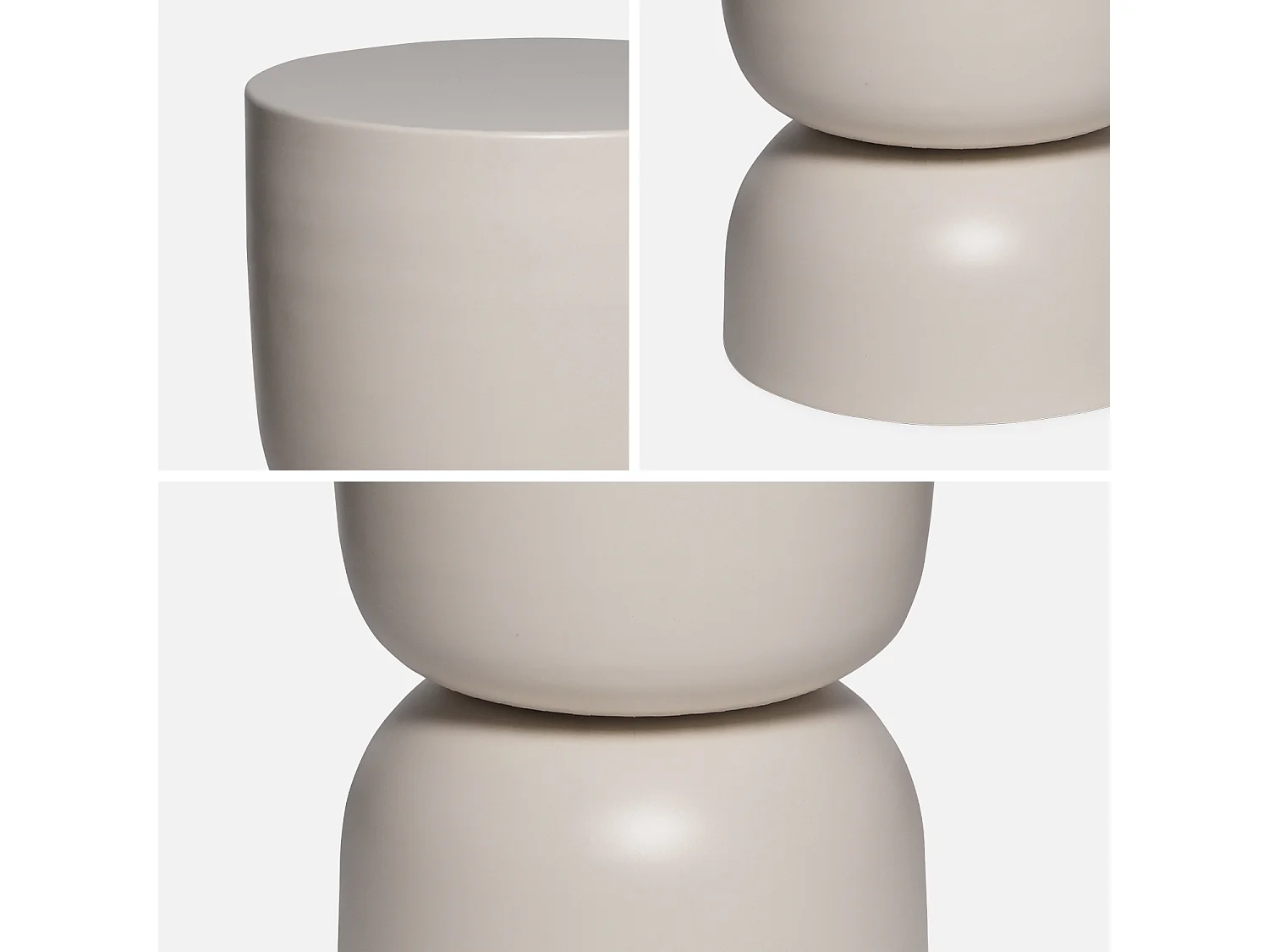 Table d'appoint. bout de canapé. table de chevet en métal. crème. Madi. Ø32 x H 42cm