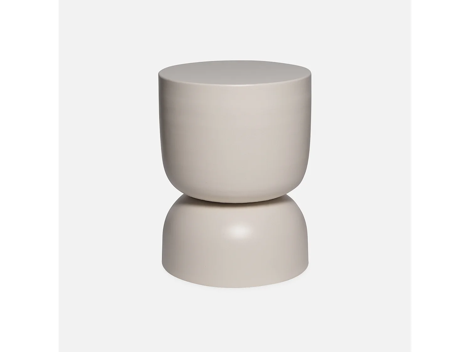 Mesa auxiliar, rincón de sofá, mesita metal ø32 x h42cm crema