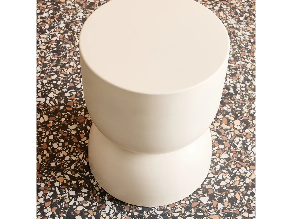 Tavolino, lato divano, comodino metallo, 42cm, crema