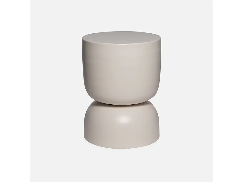 Table d'appoint. bout de canapé. table de chevet en métal. crème. Madi. Ø32 x H 42cm