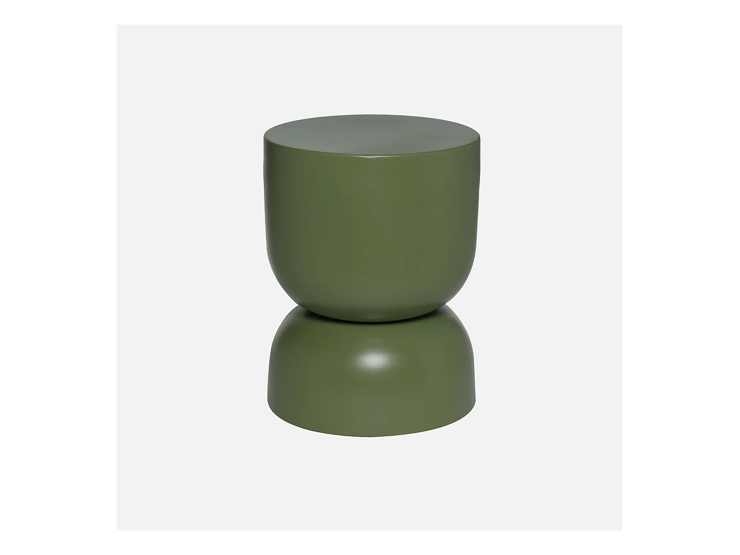 Table d'appoint. bout de canapé. table de chevet en métal. vert kaki Madi Ø32 x H 42cm