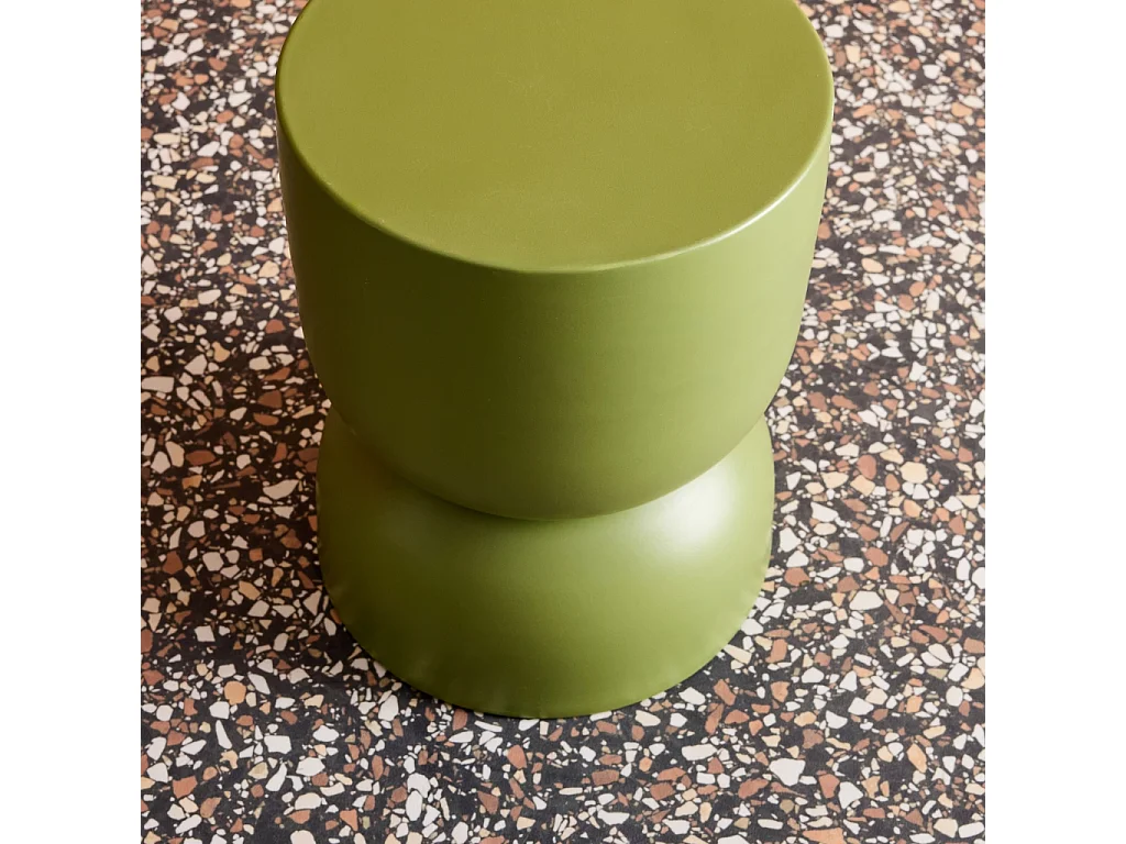 Table d'appoint. bout de canapé. table de chevet en métal. vert kaki Madi Ø32 x H 42cm