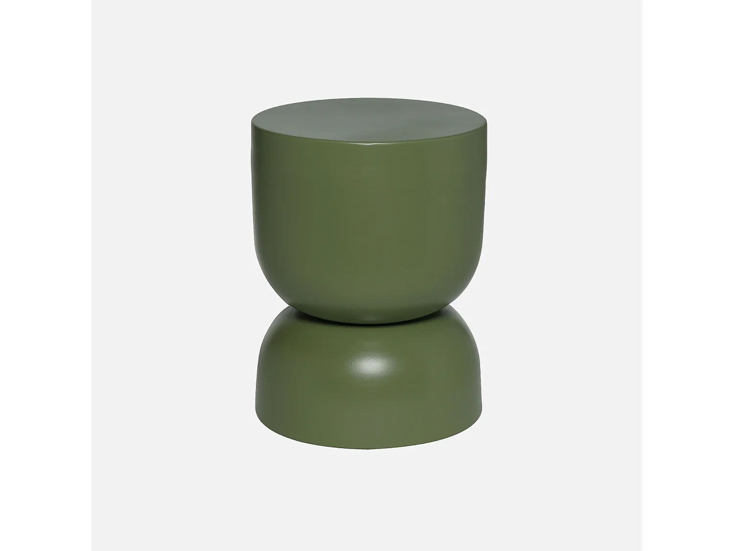 Table d'appoint. bout de canapé. table de chevet en métal. vert kaki Madi Ø32 x H 42cm