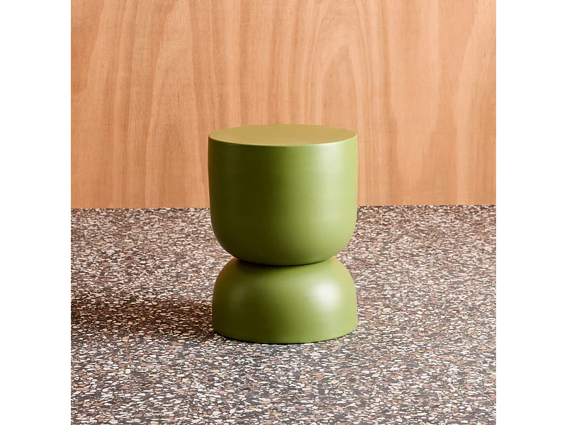 Tavolino, lato divano, comodino metallo, 42cm, verde