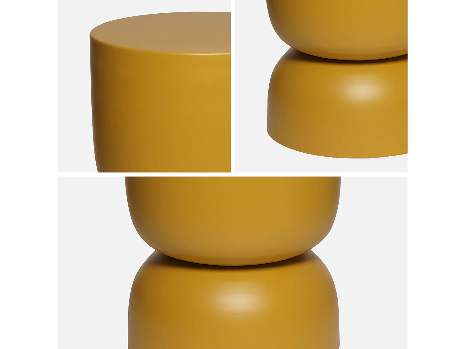 Table d'appoint. bout de canapé. table de chevet en métal. moutarde. Madi. Ø32 x H 42cm