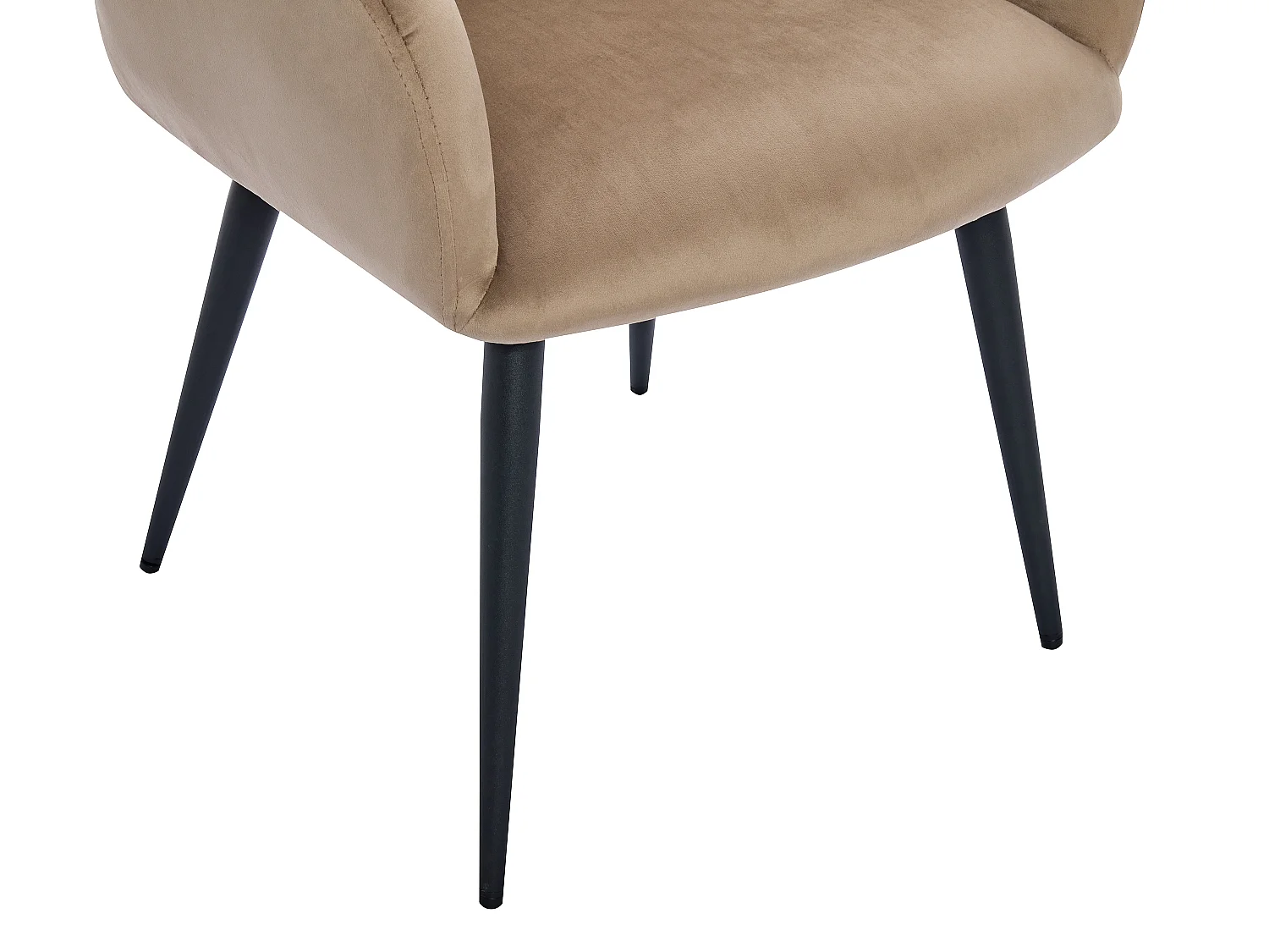 Lot de 2 chaises avec accoudoirs en velours et métal noir - Beige - LANSENA de Pascal Morabito