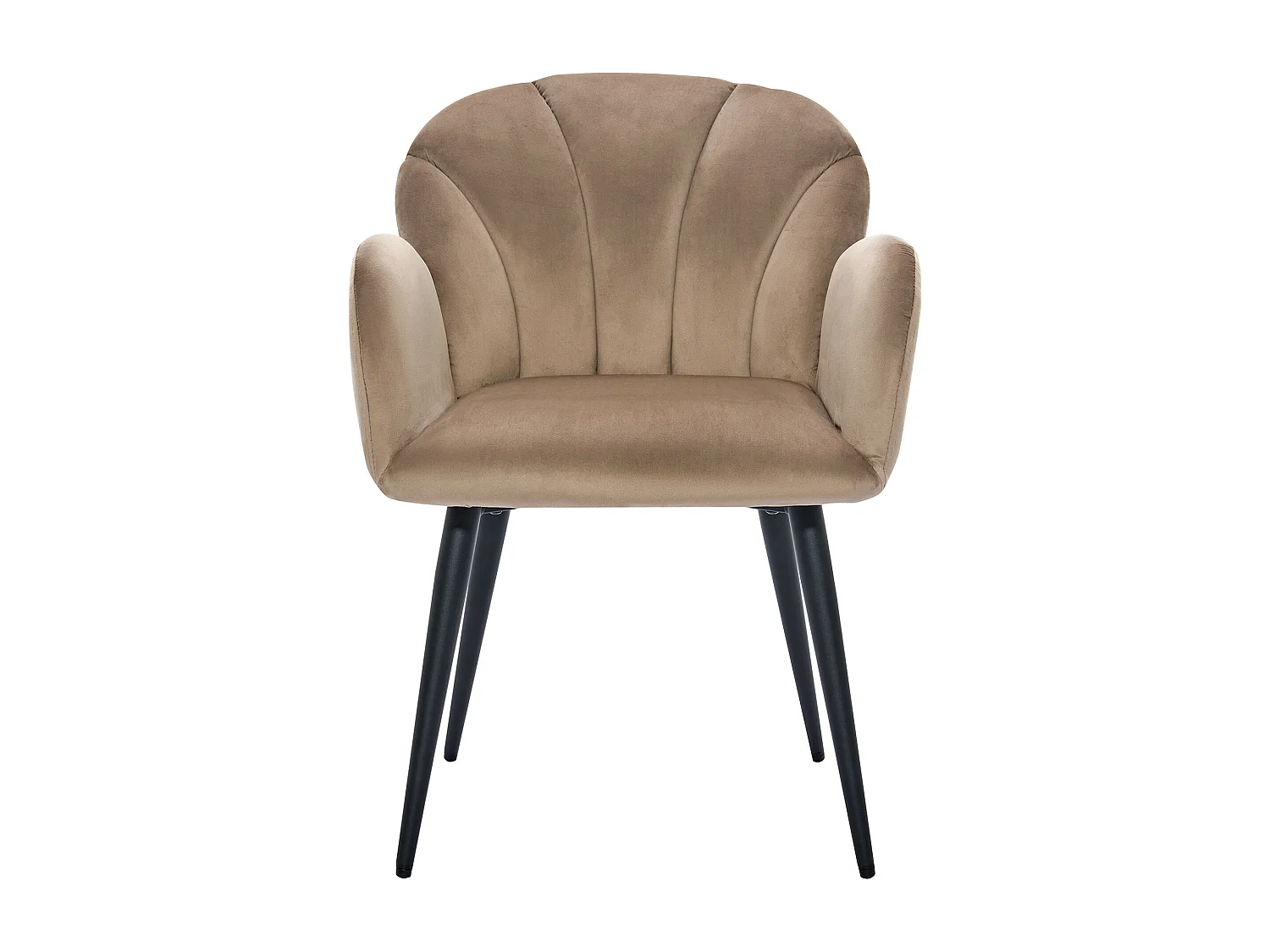 Lot de 2 chaises avec accoudoirs en velours et métal noir - Beige - LANSENA de Pascal Morabito