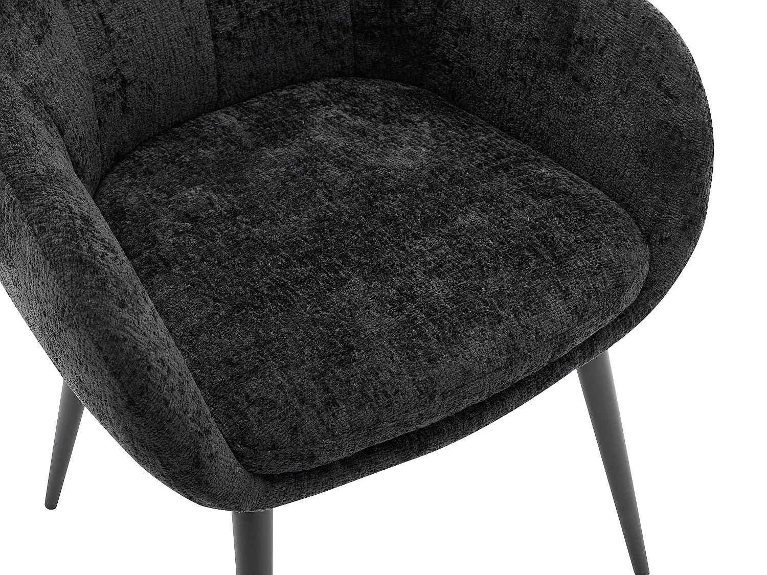 Conjunto de 2 sillas con reposabrazos de tela texturizada y metal - Negro - LASSANDRA de Pascal Morabito