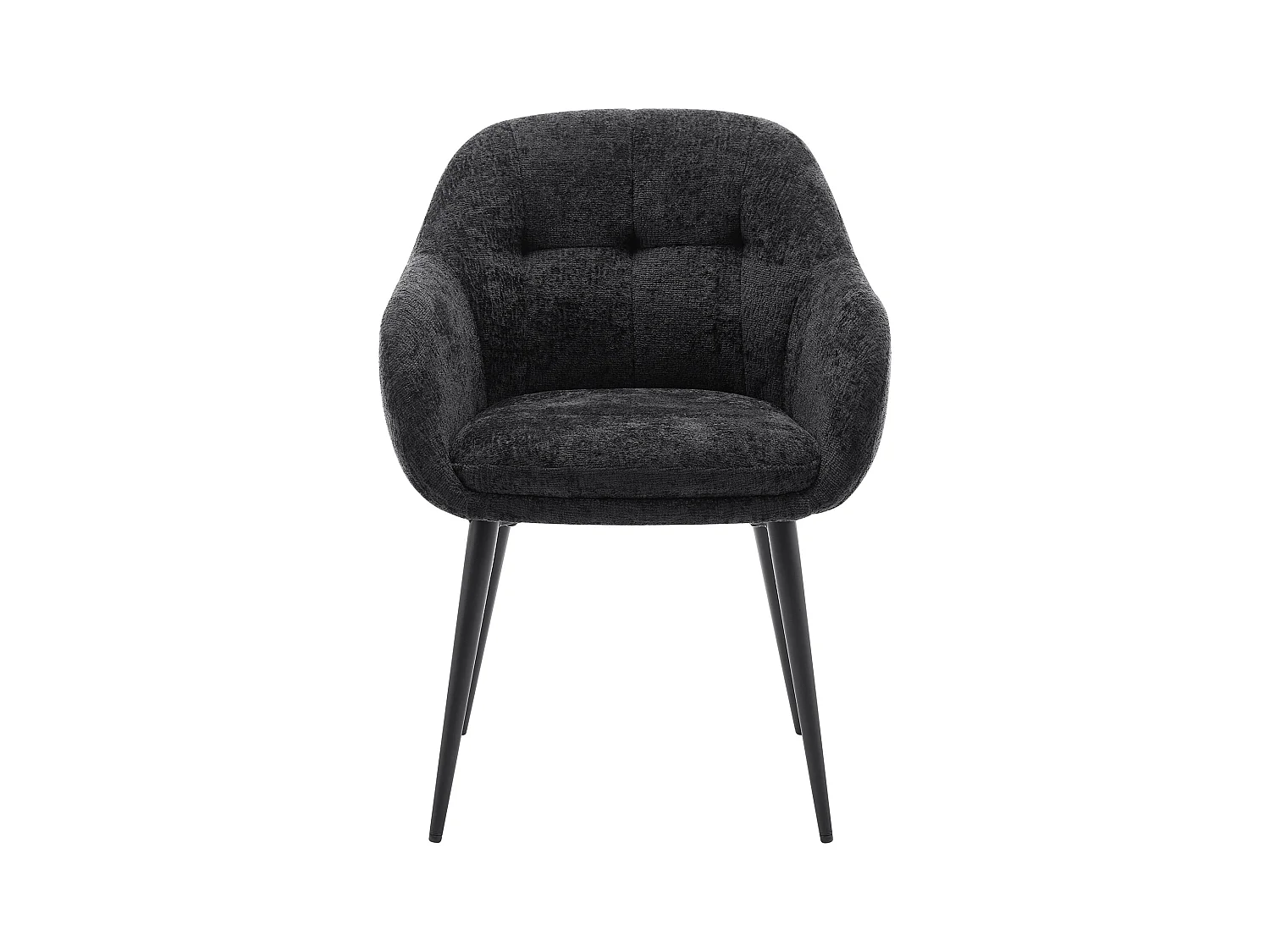 Sæt med 2 stole med armlæn i tekstureret stof og metal - Sort - LASSANDRA fra Pascal Morabito