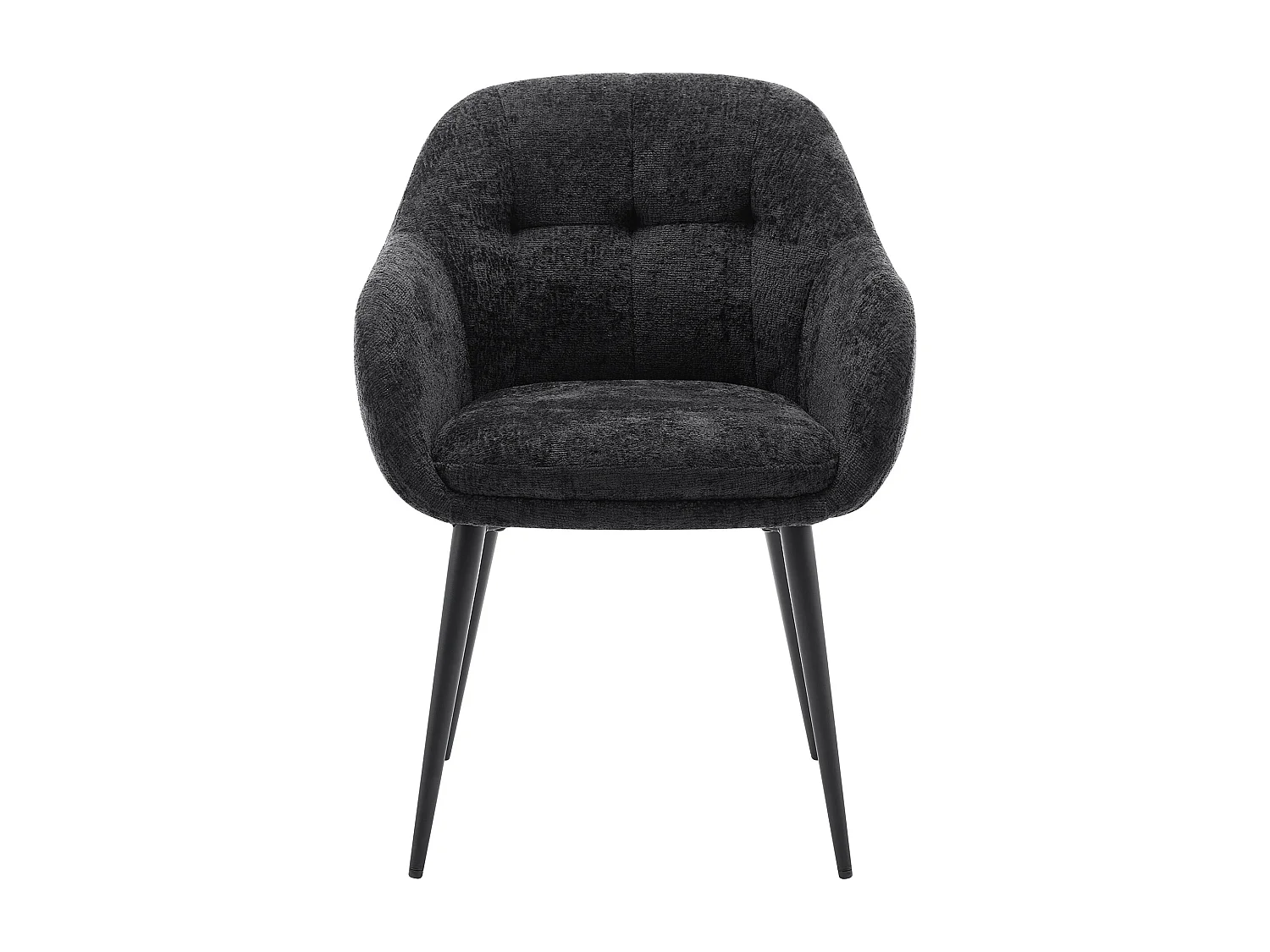 Lot de 2 chaises avec accoudoirs en tissu texturé et métal - Noir - LASSANDRA de Pascal Morabito