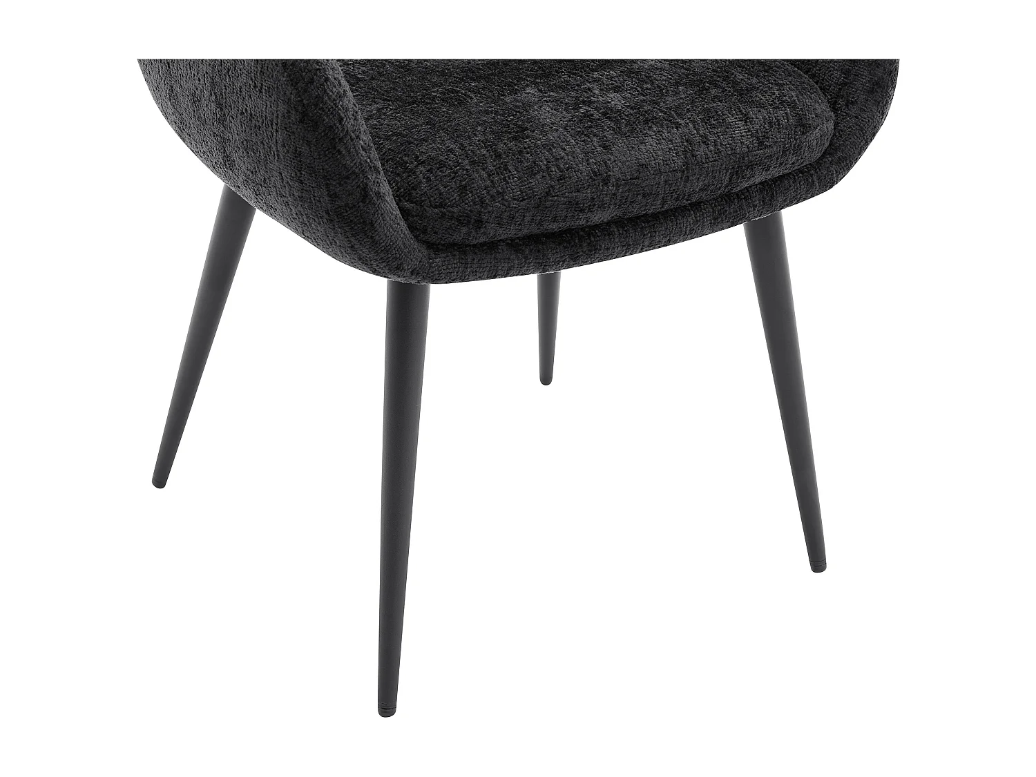 Lot de 2 chaises avec accoudoirs en tissu texturé et métal - Noir - LASSANDRA de Pascal Morabito