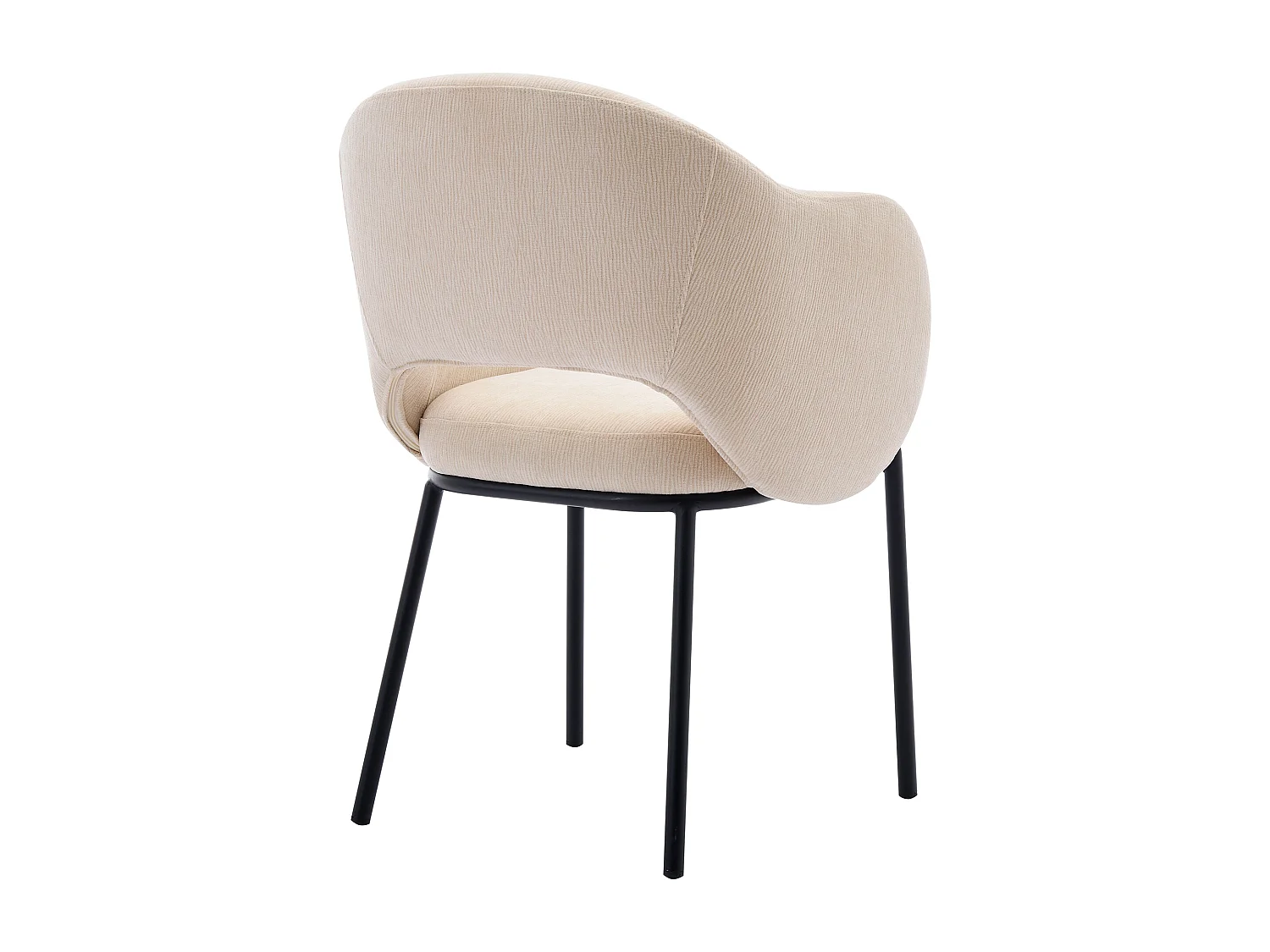 Sedia con braccioli in Tessuto testurizzato e Metallo Nero Beige - Lotto di 2 - ACACILIO