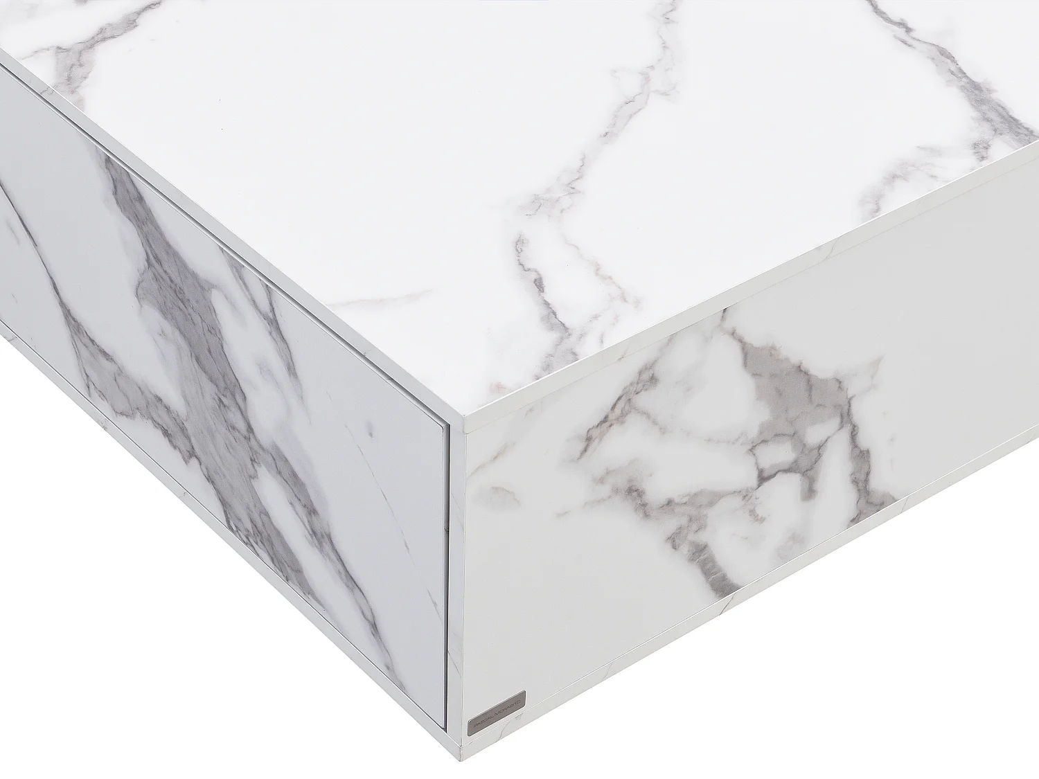 Mesa de centro com 2 gavetas em MDF efeito mármore branco - ANTRIM de Pascal Morabito